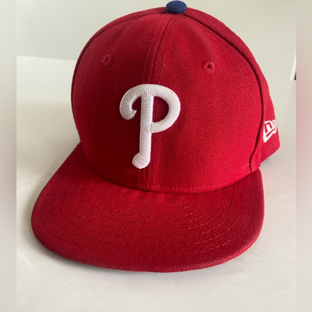 Philadelphia Phillies Hat MLB New Era 59Fifty On Field Cap Hat Red Size‎ 6 3/8